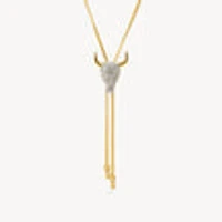 Longhorn Sparkle Bolo Tie Necklace