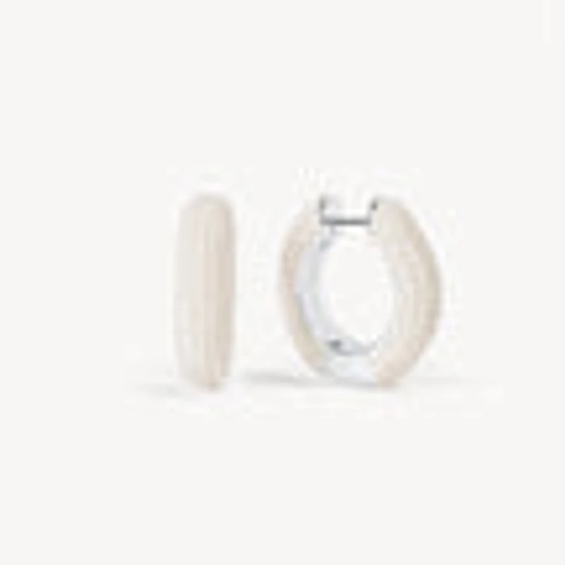 White Pearl Hoop Earrings