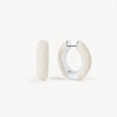 White Pearl Hoop Earrings