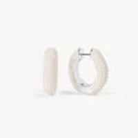 White Pearl Hoop Earrings