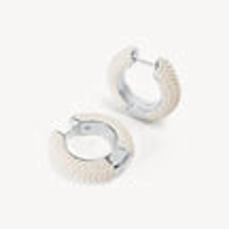 White Pearl Hoop Earrings