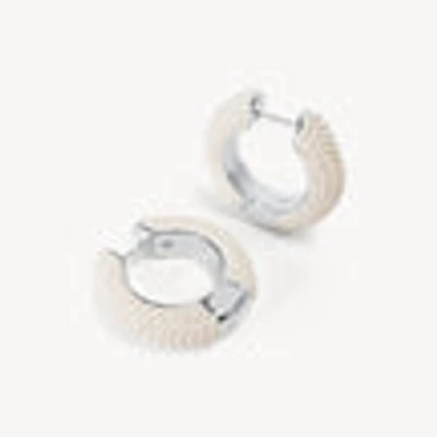 White Pearl Hoop Earrings