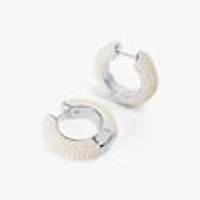 White Pearl Hoop Earrings