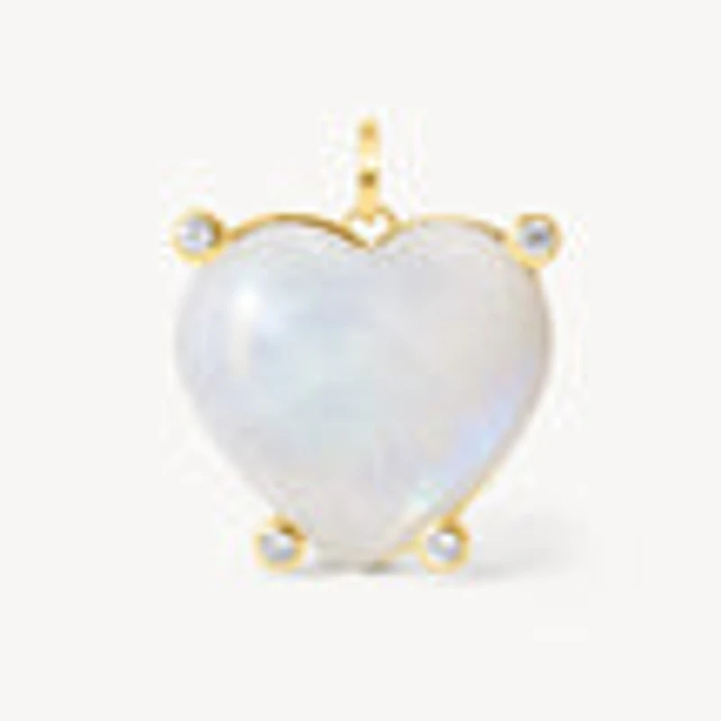 Statement Rainbow Moonstone Heart Charm
