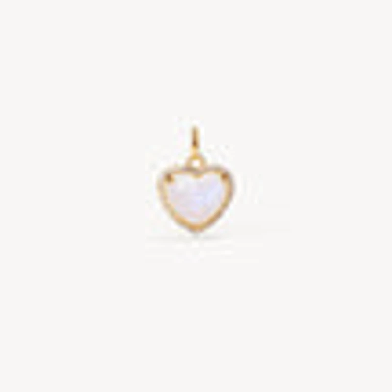 Rainbow Moonstone Heart Charm