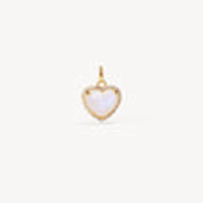 Rainbow Moonstone Heart Charm