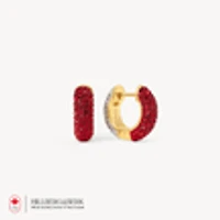 Red and White Sparkle Reversible Hoop Earrings