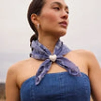 Etched Floral Scarf Slide