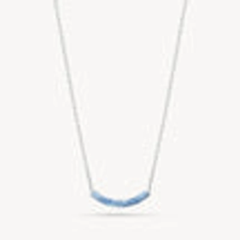 Denim Curved Sparkle Bar Necklace