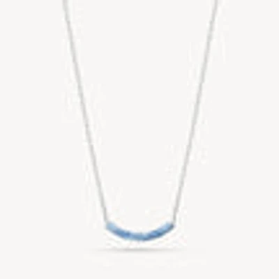 Denim Curved Sparkle Bar Necklace