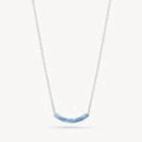 Denim Curved Sparkle Bar Necklace