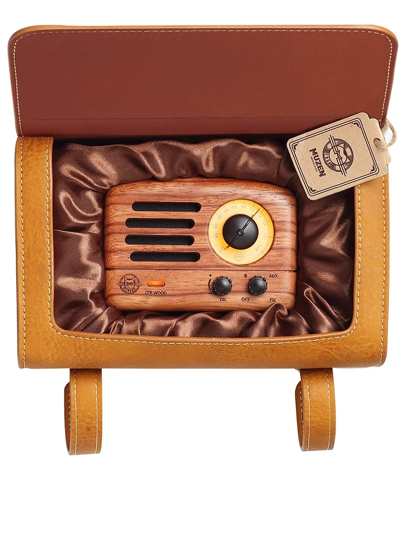 OTR Wood Portable FM Radio & Bluetooth Speaker