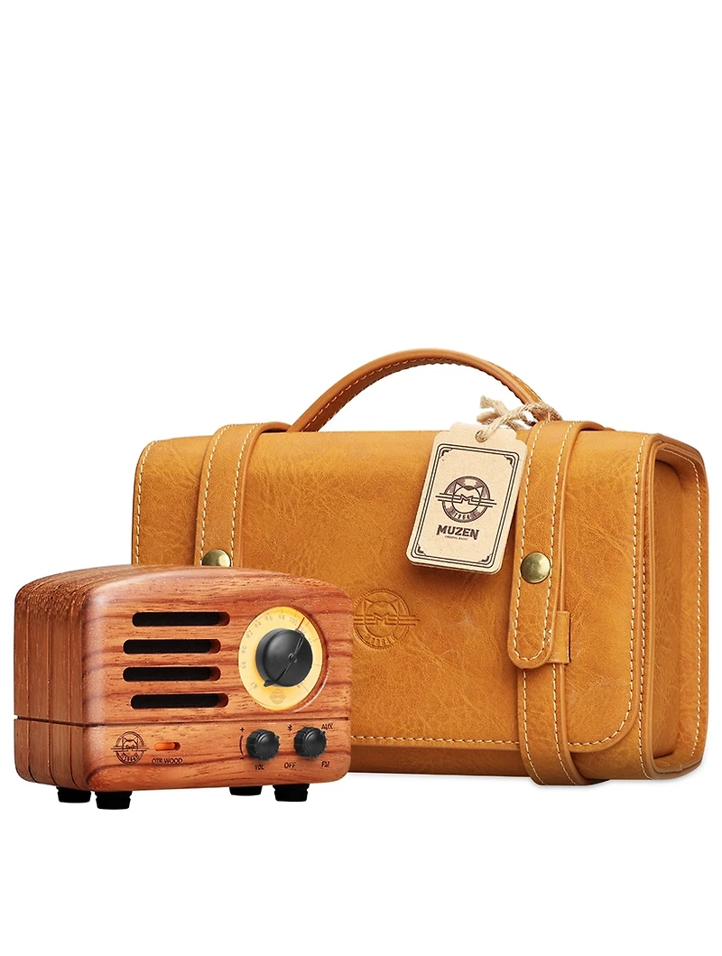 OTR Wood Portable FM Radio & Bluetooth Speaker