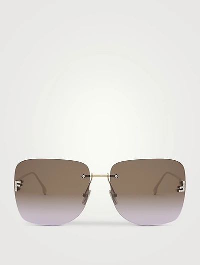 Fendi First Crystal Square Sunglasses