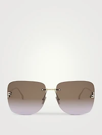 Fendi First Crystal Square Sunglasses