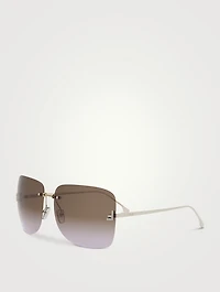 Fendi First Crystal Square Sunglasses