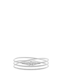 Jack De Boucheron White Gold Triple Wrap Bracelet With Diamonds