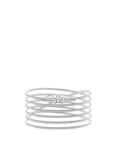 Jack De Boucheron White Gold Long Wrap Necklace With Diamonds