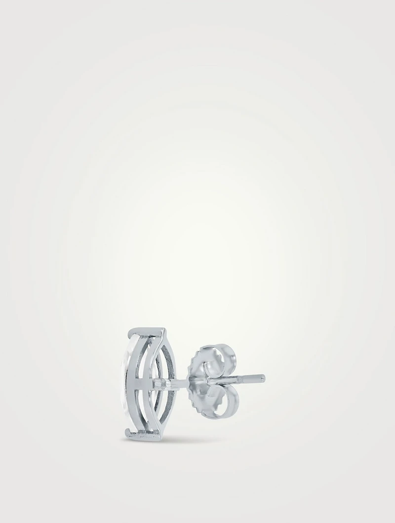 14K Gold Marquis White Topaz Stud Earrings