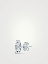 14K Gold Marquis White Topaz Stud Earrings