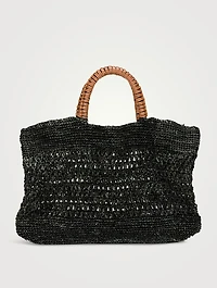 Mara Woven Raffia Top Handle Bag