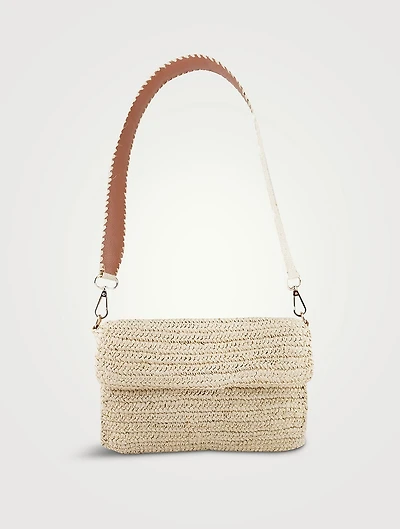 Zani Knit Raffia Shoulder Bag