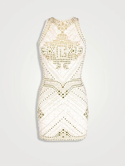 Embellished Tweed Mini Dress