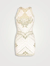 Embellished Tweed Mini Dress