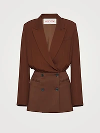 Double-Breasted Silk Mini Dress