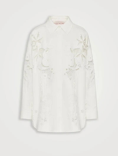 Embroidered Gabardine Shirt