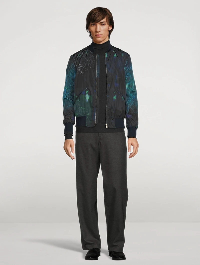 Bomber Jacket Map Print