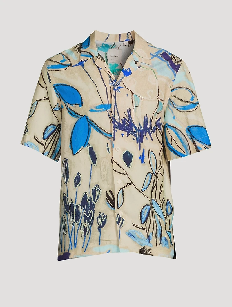 Linen-Blend Short-Sleeve Shirt