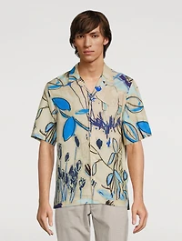 Linen-Blend Short-Sleeve Shirt