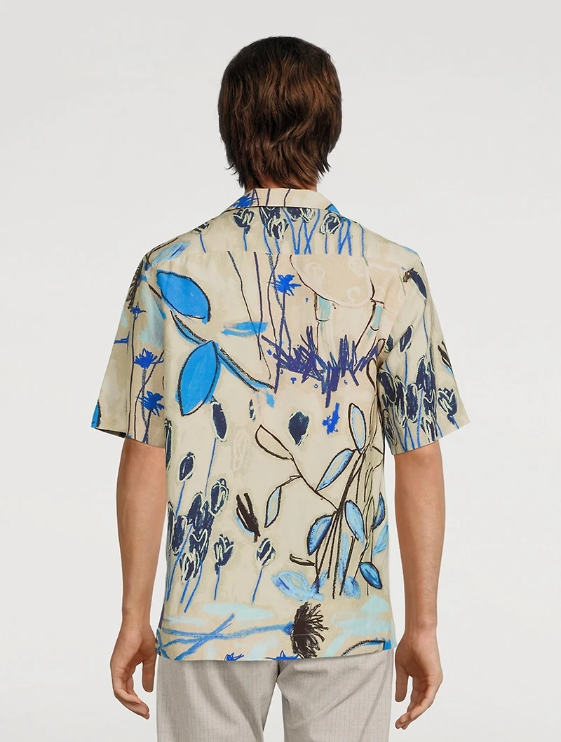 Linen-Blend Short-Sleeve Shirt