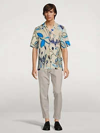 Linen-Blend Short-Sleeve Shirt