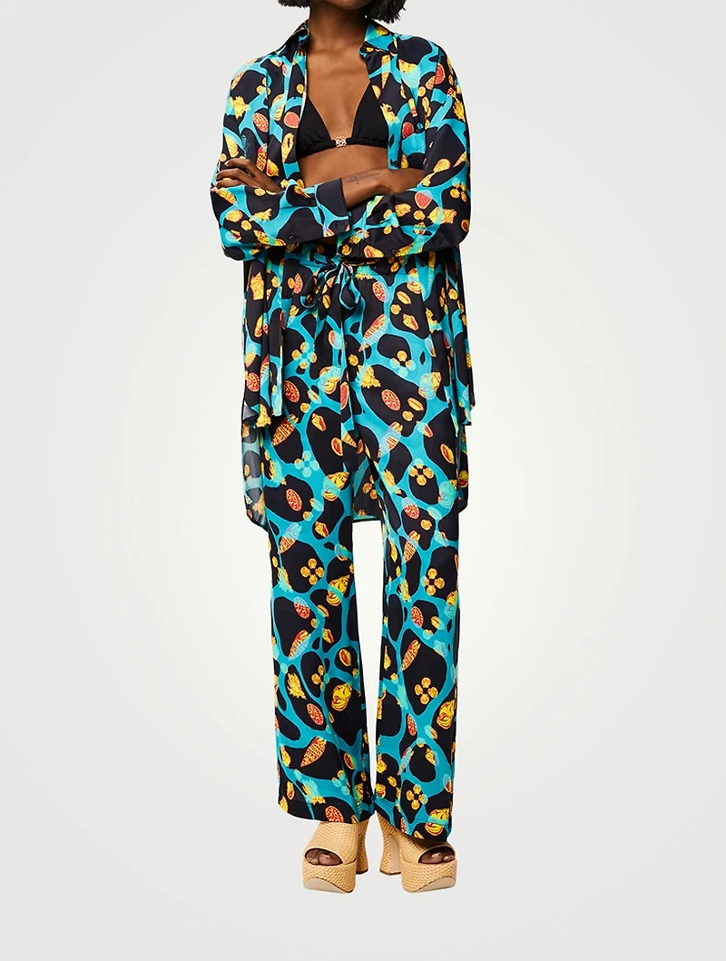 Paula's Ibiza Long Shirt Shell Print