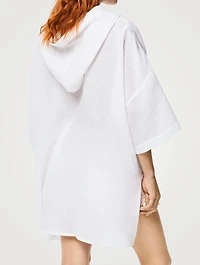 Paula's Ibiza Linen Hooded Shirt