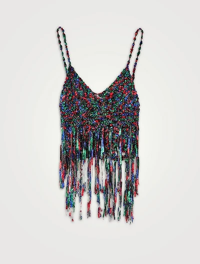 Paula's Ibiza Sleeveless Fringed Top