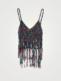 Paula's Ibiza Sleeveless Fringed Top