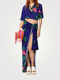 Paula's Ibiza Long Pareo Skirt Peace Print