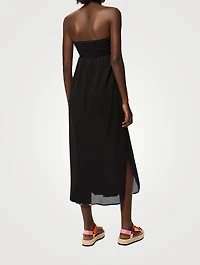 Paula's Ibiza Mesh Strapless Midi Dress