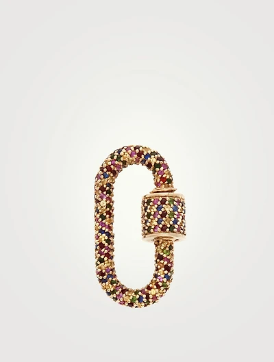 14K Yellow Gold All Stone Lock With Harlequin Sapphires