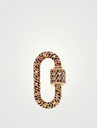 14K Yellow Gold All Stone Lock With Harlequin Sapphires