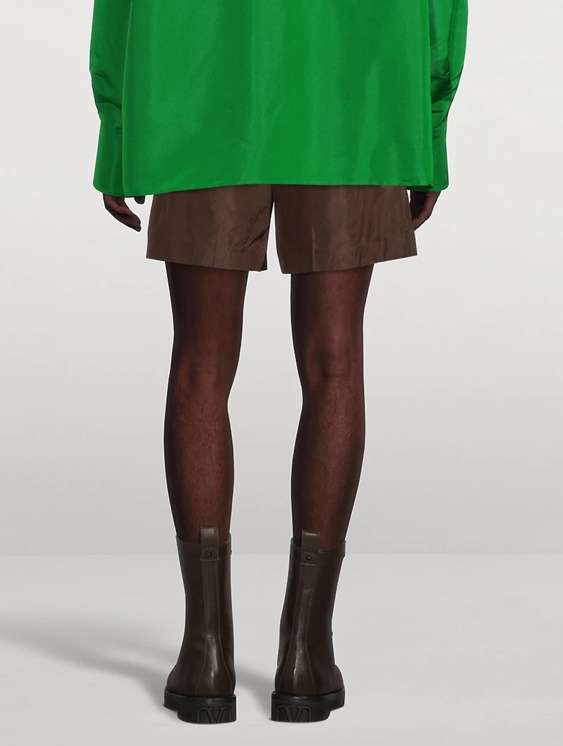 Washed Silk Taffeta Shorts