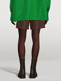 Washed Silk Taffeta Shorts