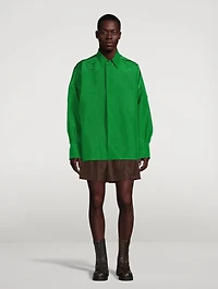 Washed Silk Taffeta Shorts