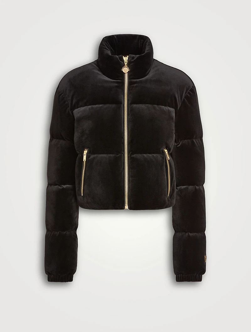Jen Velvet Cropped Puffer Jacket