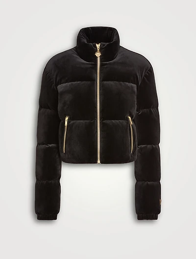 Jen Velvet Cropped Puffer Jacket