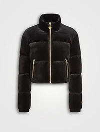 Jen Velvet Cropped Puffer Jacket