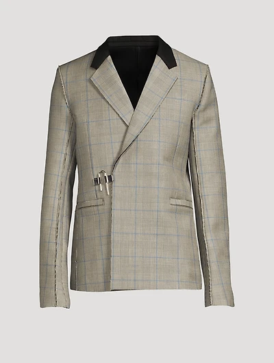 Wool Slim-Fit Jacket With U-Lock